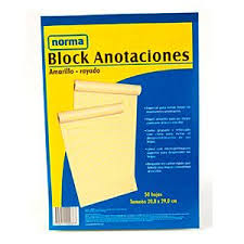 block rayado carta amarillo pqt *50 hojas
